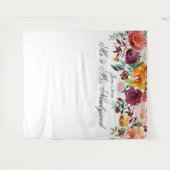 Herfstkleur Bloemige Trouwfoto Achtergrond Wandkleed (Voorkant (horizontaal))