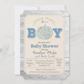 Herfstkleur pompoen jongen babyshower uitnodiging (Voorkant)