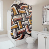 Herfstkleur Romeins mozaïek Douchegordijn (In situ)