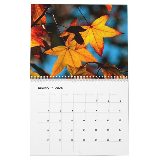 Herfstkleuren 2018 Kalender (Jan 2026)
