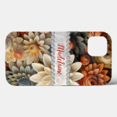 Herfstkleuren 3D-lijsten, diamantbloemen op maat Case-Mate iPhone Case (Achterkant (horizontaal))