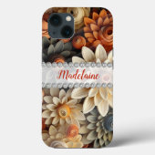 Herfstkleuren 3D-lijsten, diamantbloemen op maat Case-Mate iPhone Case (Achterkant)
