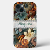 Herfstkleuren 3D-lijsten, diamantbloemen op maat Case-Mate iPhone Case (Achterkant)