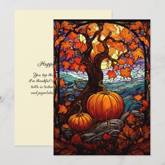 Herfstkleuren Aangepaste Thanksgiving Platte Kerst Feestdagenkaart (Voorkant / Achterkant)