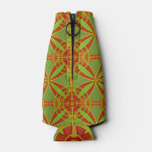 Herfstkleuren Abstract geometrisch ontwerp Flesjeskoeler (Achterkant)