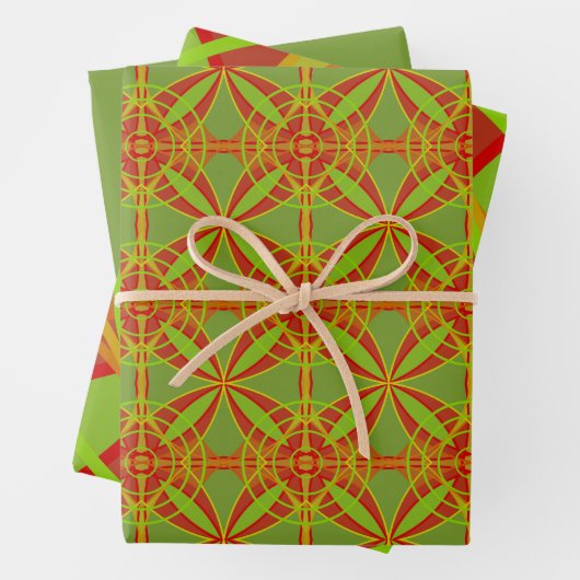 Herfstkleuren Abstract geometrisch ontwerp Inpakpapier Vel (In situ)