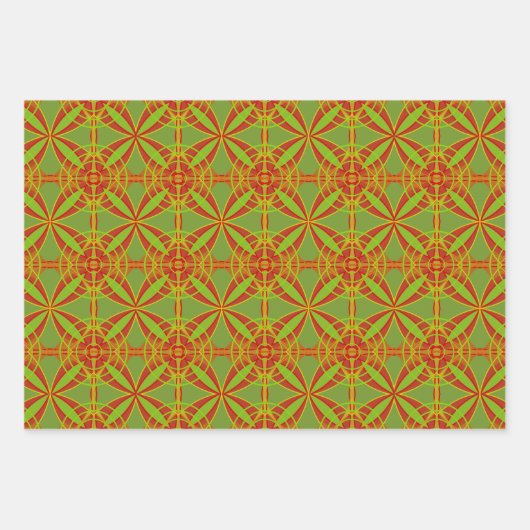 Herfstkleuren Abstract geometrisch ontwerp Inpakpapier Vel (Voorkant)