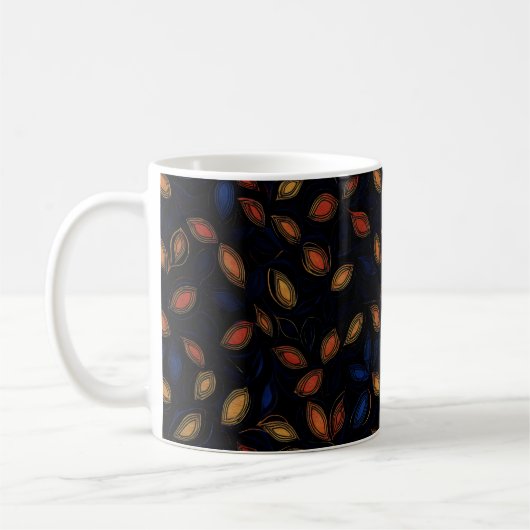 Herfstkleuren Abstract patroon Koffiemok (Links)