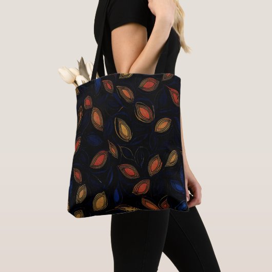 Herfstkleuren Abstract Patroon Tote Bag (Dichtbij)