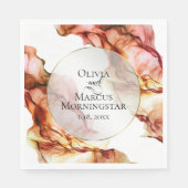 Herfstkleuren Abstracte Waterverf Inkt Servet (Voorkant)