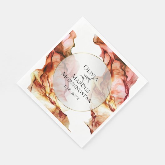 Herfstkleuren Abstracte Waterverf Inkt Servet (Hoek)