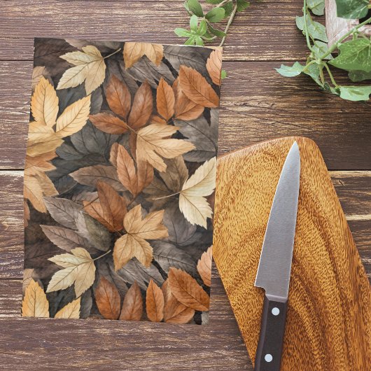 Herfstkleuren Autumn Leaves Waterverf Pattern Theedoek