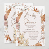 Herfstkleuren Bladgroen Konijntje Kitten Baby show Kaart (Voorkant / Achterkant)