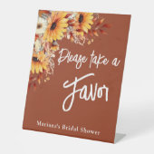 Herfstkleuren Bloemen Bloemstuk Terracotta Favorie Reclamebord Met Voetstuk (Voorkant)