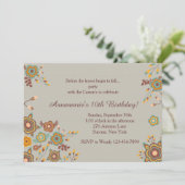 Herfstkleuren Bloemige Uitnodiging (Staand voorkant)