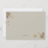 Herfstkleuren Bloemige Uitnodiging (Achterkant)