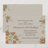 Herfstkleuren Bloemige Uitnodiging (Voorkant / Achterkant)