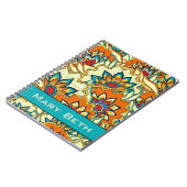 Herfstkleuren Bloempatroon met Naam Notitieboek (Linkerzijde)