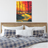 herfstkleuren bosschilderij canvas afdruk (Insitu (Slaapkamer))