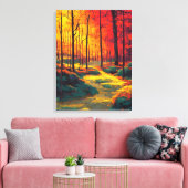 herfstkleuren bosschilderij canvas afdruk (Insitu (Woonkamer))