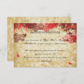 Herfstkleuren: Bourgogne en Rode Bruiloft Hotel In Informatiekaartje (Voorkant / Achterkant)