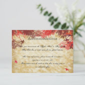 Herfstkleuren: Bourgogne en Rode Bruiloft Hotel In Informatiekaartje (Staand voorkant)