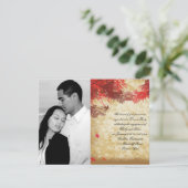 Herfstkleuren: Bourgondië en rood bruiloft Verlovi Kaart (Staand voorkant)