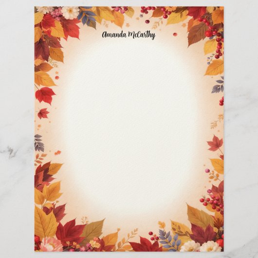 Herfstkleuren Briefpapier Briefhoofd (Voorkant)