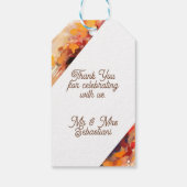 Herfstkleuren bruid en bruidegom cadeaulabel (Achterkant)