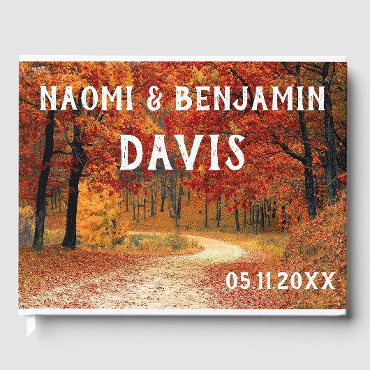 Herfstkleuren bruiloft gastenboek (Voorkant)