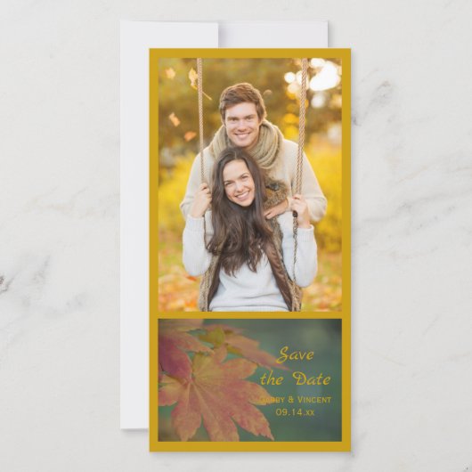 Herfstkleuren Bruiloft Save the Date (Voorkant)