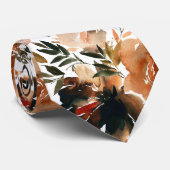 Herfstkleuren Bruine Bloemen Rozen Bloemstuk Heren Stropdas (Opgerold)