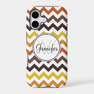 Herfstkleuren, bruine Chevron Monogram iPhone 5 ho