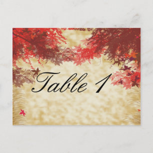 Herfstkleuren: Burgundy en Red Branch Tafelnummer