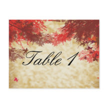 Herfstkleuren: Burgundy en Red Branch Tafelnummer