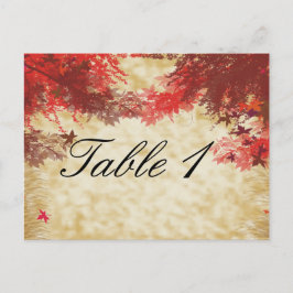 Herfstkleuren: Burgundy en Red Branch Tafelnummer