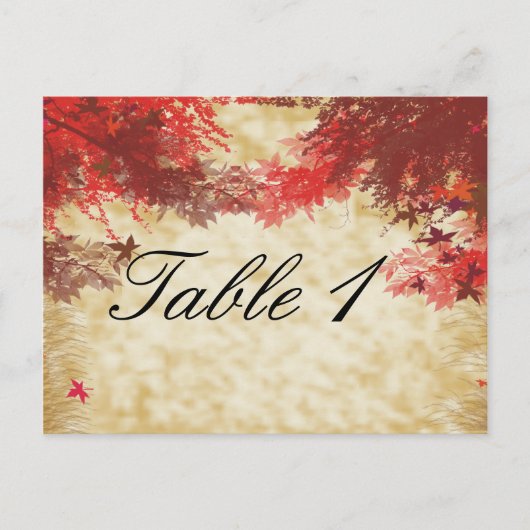 Herfstkleuren: Burgundy en Red Branch Tafelnummer (Voorkant)