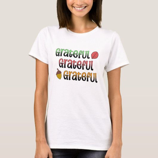 Herfstkleuren | Dankbaar T-shirt (Voorkant)