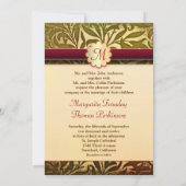 Herfstkleuren elegante bruiloft monogram uitnodigi kaart (Achterkant)