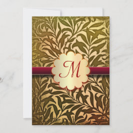 Herfstkleuren elegante bruiloft monogram uitnodigi kaart