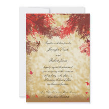 Herfstkleuren en Rode takken Uitnodiging voor brui