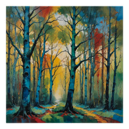 Herfstkleuren Forest Wall Art, Herfst Vibe Perfect Poster