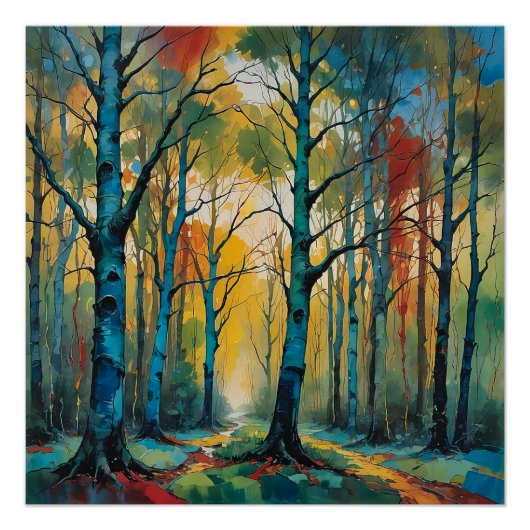 Herfstkleuren Forest Wall Art, Herfst Vibe Perfect Poster (Voorkant)