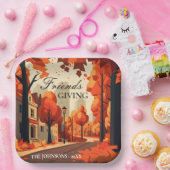 Herfstkleuren Friendsgiving Kunst Papieren Bordje (Feest)