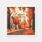 Herfstkleuren Friendsgiving Kunst Servet (Voorkant)