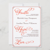 Herfstkleuren Geloof Hoop Liefde Bruiloft Uitnodig Kaart (Voorkant)