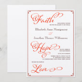 Herfstkleuren Geloof Hoop Liefde Bruiloft Uitnodig Kaart (Voorkant / Achterkant)