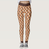 Herfstkleuren geruite leggingen leggings (Voorkant)