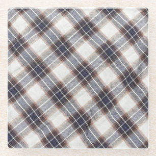 Herfstkleuren Gingham Ecologisch Katoen Glazen Onderzetter