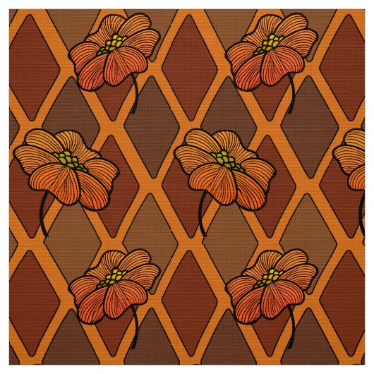 Herfstkleuren Harlekijn en Poppies Stof (Swatch)